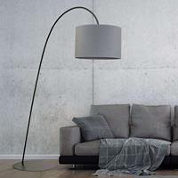 NOWODVORSKI LIGHTING Bogenlampe Alice mit Textilschirm grau