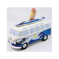 VW Collection by BRISA VW T1 Bulli Bus Spardose mit Surfbrett (1:18) blau
