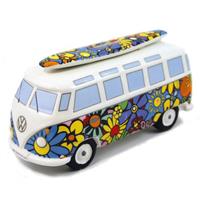 VW Collection by BRISA VW T1 Bulli Bus Spardose mit Surfbrett (1:18) bunt