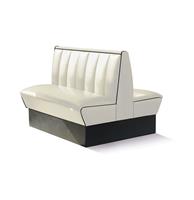 Bel Air Dinerbank Double Booth HW-120DB Off White and Black -  Dinerbank Double Booth HW-120DB Off White and Black