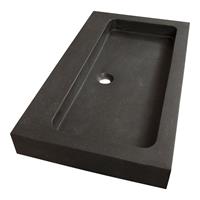 sanituba Black Spirit wastafel basalt zonder kraangaten 80cm