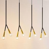 Lucande Carlea hanglamp, 8-lamps, zwart messing