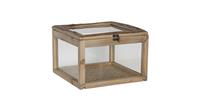 Clayre & Eef Kistje van hout met glas | 30*30*21 cm | Bruin | Hout | Vierkant |  | 6H1919