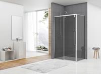 vanrijn van Rijn ST06 douchecabine met 180cm softclose deur en rookglas chroom 180x100cm