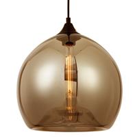 Groenovatie Amber Glazen Design Hanglamp, ⌀30x27cm, Zwart