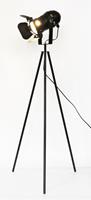 Groenovatie Brest Industriele Tripod Vloerlamp, Metaal, 53x140cm, Zwart