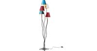 Kare Design Flexible Cinque Vloerlamp 5-lichts - Fluwelen Lampenkappen - Zwart Metaal