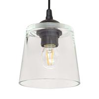 HELam Hanglamp Lucea 1-lamp met glazen kap transparant