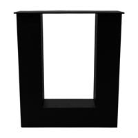 Furniture Legs Europe Set zwarte U tafelpoten 43 cm met stelvoeten (koker 8 x 8)