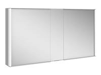 Keuco Spiegelschrank Royal Match (Badezimmerspiegelschrank mit Beleuchtung LED) mit Steckdose, dimmbar, Aluminium-Korpus, 2-türig, 130 cm