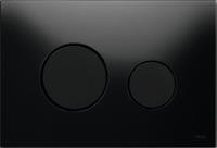 Tece Loop bedieningsplaat glas zwart toetsen zwart