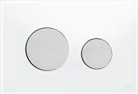 Tece Loop bedieningsplaat glas wit toetsen mat chroom