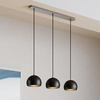 LUMINEX Hanglamp Cool, 3-lamps lineair, zwart