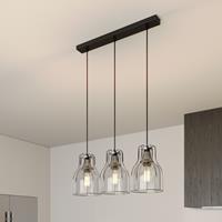 LUMINEX Hanglamp Aria 3-lamps helder/zwart/chroom