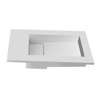 ssidesign SSI Design Tolmezzo Solid Surface opbouw fontein 40x22x1.2cm mat wit