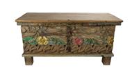 Fine Asianliving Indian Trunk Handcrafted Wood 88x36x44cm Handmade in