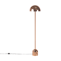 beliani Stehlampe Kupfer Metall 158 cm Langes Kabel mit Schalter Runder Lampenschirm Industrie Design - Weiß
