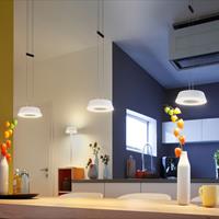 OLIGO Glance LED hanglamp 3-lamps mat wit