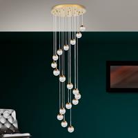 Orion LED hanglamp Ball 18-lamps, goud/crème