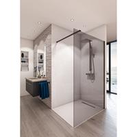 Boss & Wessing Inloopdouche BWS Free Time 120x200 cm Rookglas Timeless Coating Mat Zwart Profiel 