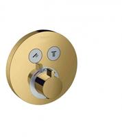 Hansgrohe Thermostat Unterputz ShowerSelect S Fertigset 2 Verbraucher Polished Gold Optic, 15743990