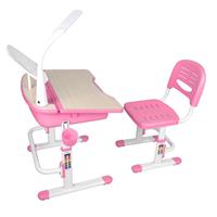 4Home Kinderschreibtisch mit Stuhl in Rosa Weiß höhenverstellbar (2-teilig)