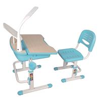 4Home Schülerschreibtisch mit Stuhl in Blau Weiß höhenverstellbar (2-teilig)