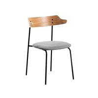 4Home Design Esstisch Stühle in Eichefarben und Schwarz Skandi Style (2er Set)