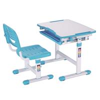 4Home Höhenverstellbarer Kinderschreibtisch mit Stuhl Blau Weiß (2-teilig)