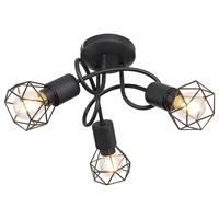 Globo Design plafondlamp Xara I zwart 3-lichts 54802S-3D