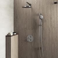 hotbath Get Together IBS1A inbouw regendouche met 3s handdouche, glijstang en 25cm hoofddouche geborsteld nikkel