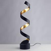 Eco-Light LED tafellamp Helix, hoogte 74 cm, zwart-goud