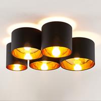 Lindby Laurenz Deckenlampe 5-fl. 83cm schwarz-gold