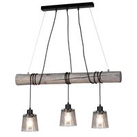 BRITOP Hanglamp Karrl, 3-lamps, rookgrijs/grijs