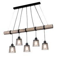 BRITOP Hanglamp Karrl, 5-lamps, rookgrijs/grijs