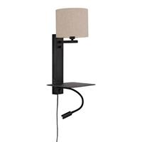 It's About Romi Wandlamp Florence - Naturel/Zwart - 24x22x52cm