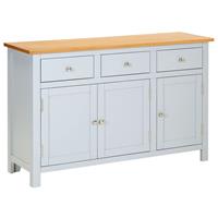 vidaXL Sideboard 110x33,5x70 cm Massivholz Eiche 