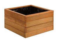 Intergard Bloembak plantenbak bangkirai hardhout vierkant 90x90x91cm voor plantsoenen en pleinen