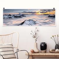 Klebefieber Panorama Poster Natur & Landschaft Blick über Wolken und Berge