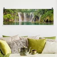 Klebefieber Panorama Poster Natur & Landschaft Wasserfall Plitvicer Seen