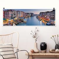 Klebefieber Panorama Poster Architektur & Skyline Abendstimmung auf Canal Grande in Venedig