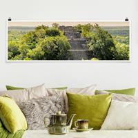 Klebefieber Panorama Poster Natur & Landschaft Pyramide von Calakmul