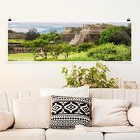 Klebefieber Panorama Poster Natur & Landschaft Pyramide von Monte Alban