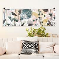 Klebefieber Panorama Poster Blumen Wildblumen im Sommer II