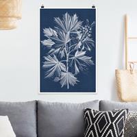 Klebefieber Poster Blumen Denim Pflanzenstudie V