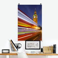Klebefieber Poster Architektur & Skyline Verkehr In London am Big Ben bei Nacht