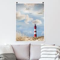 Klebefieber Poster Strand Leuchtturm in den Dünen