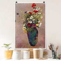 Klebefieber Poster Kunstdruck Odilon Redon - Blumenvase mit Mohn