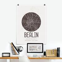 Klebefieber Poster Stadt-, Land- & Weltkarten Stadtplan Berlin - Retro