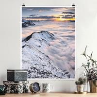 Klebefieber Poster Natur & Landschaft Blick über Wolken und Berge
